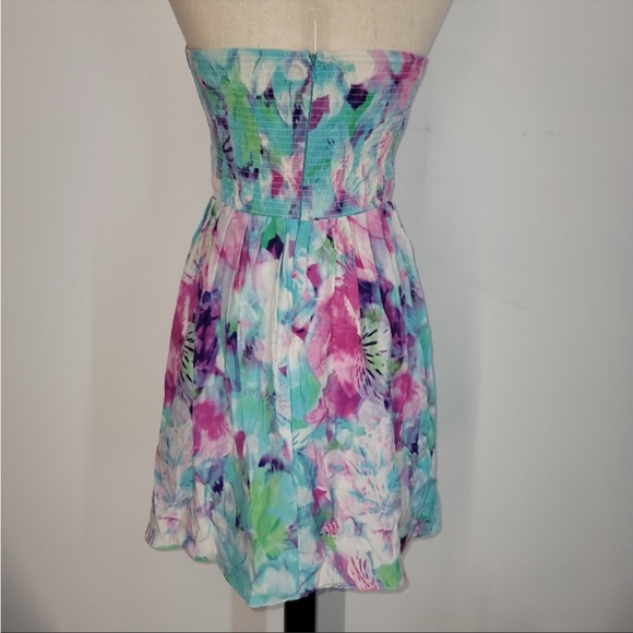 Parker Silk Dress, Lily Combo in Monet, Size Large, Blue, Pink, Purple, White - Picture 5 of 10